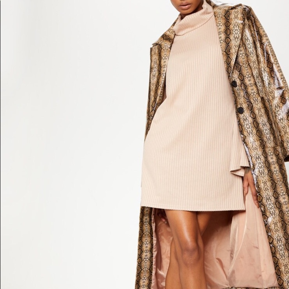 High neck oversized sweater dress